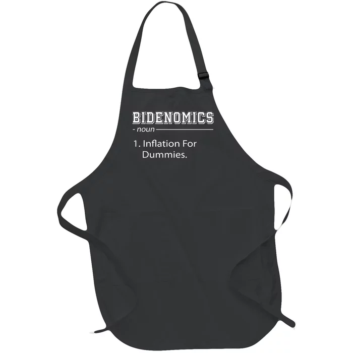 Bidenomics Noun Inflation For Dummies Funny Anti Joe Biden Full-Length Apron With Pocket