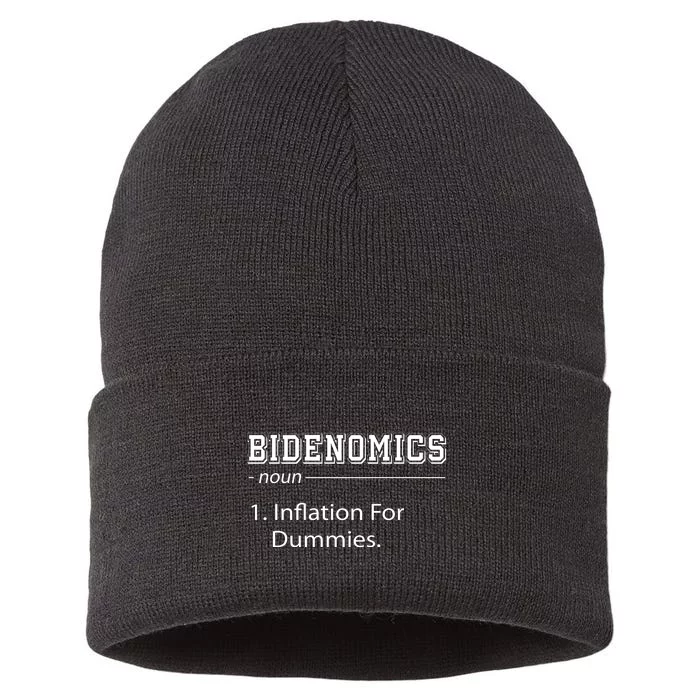 Bidenomics Noun Inflation For Dummies Funny Anti Joe Biden Sustainable Knit Beanie