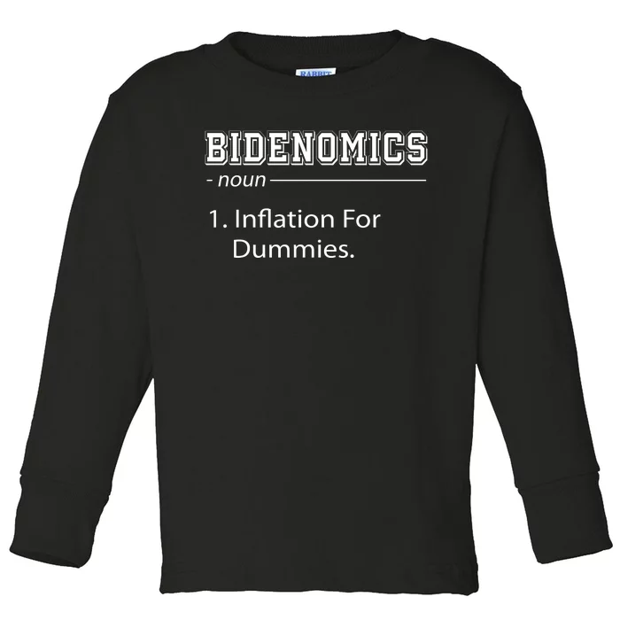 Bidenomics Noun Inflation For Dummies Funny Anti Joe Biden Toddler Long Sleeve Shirt