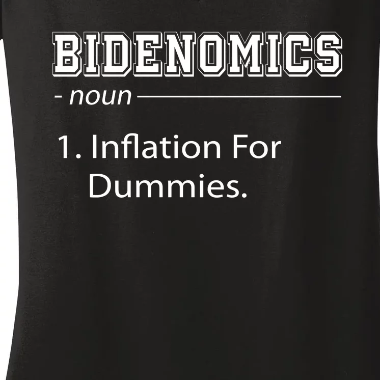 Bidenomics Noun Inflation For Dummies Funny Anti Joe Biden Women's V-Neck T-Shirt