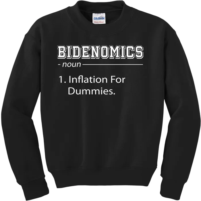 Bidenomics Noun Inflation For Dummies Funny Anti Joe Biden Kids Sweatshirt