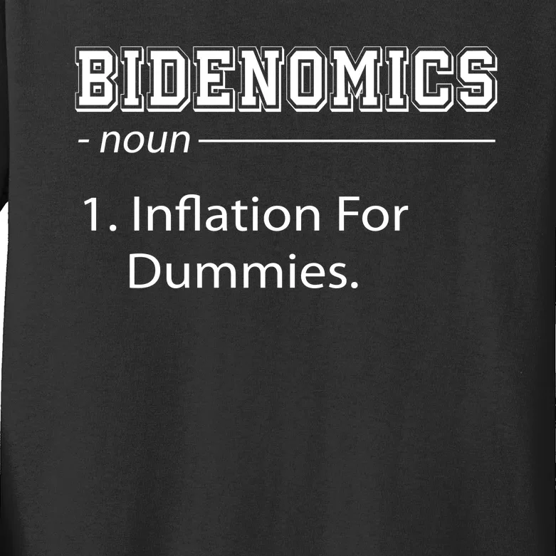 Bidenomics Noun Inflation For Dummies Funny Anti Joe Biden Kids Long Sleeve Shirt