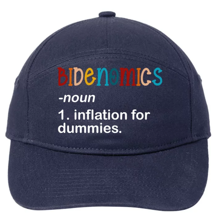 Bidenomics Noun Inflation For Dummies Funny Joe Biden Political 7-Panel Snapback Hat