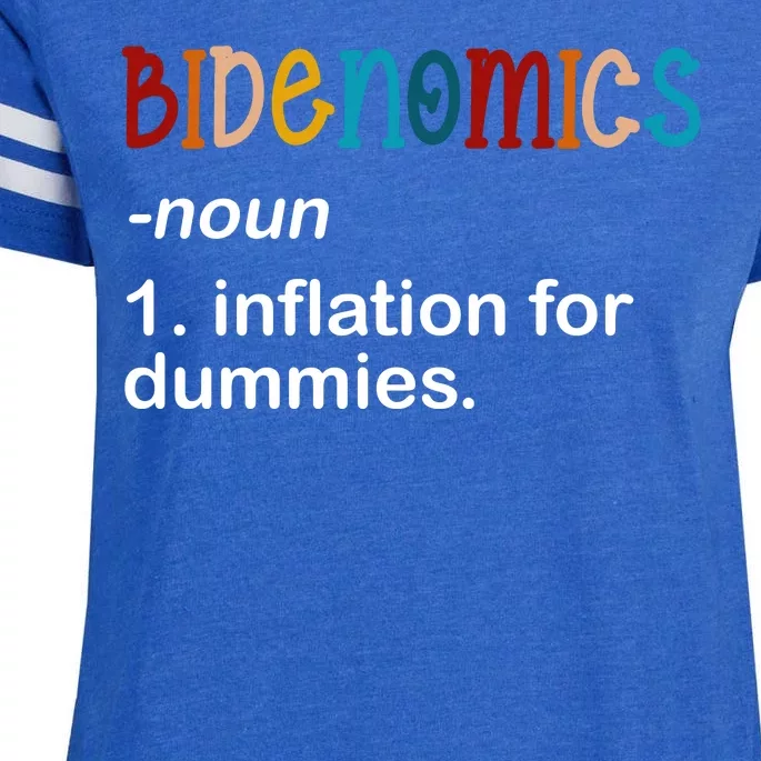 Bidenomics Noun Inflation For Dummies Funny Joe Biden Political Enza Ladies Jersey Football T-Shirt