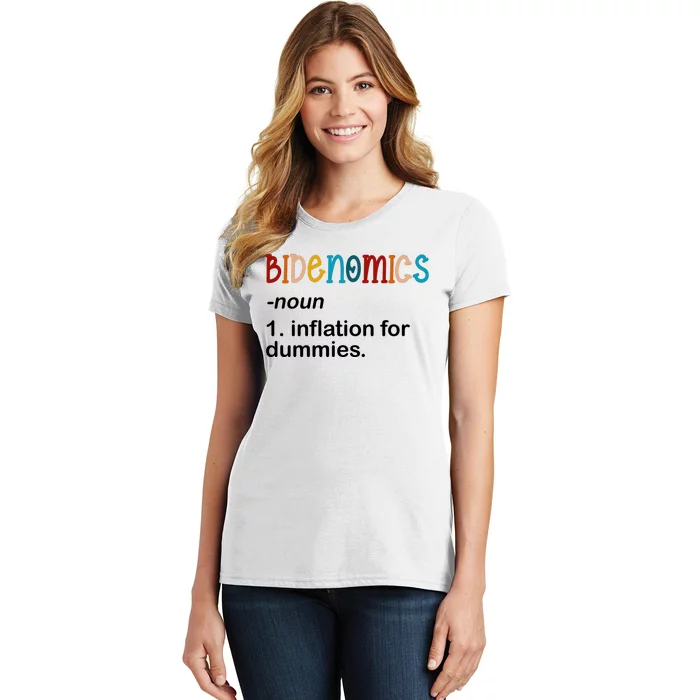 Bidenomics Noun Inflation For Dummies Funny Joe Biden Political Women's T-Shirt