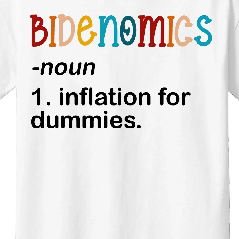 Bidenomics Noun Inflation For Dummies Funny Joe Biden Political Kids T-Shirt