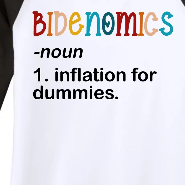 Bidenomics Noun Inflation For Dummies Funny Joe Biden Political Women's Tri-Blend 3/4-Sleeve Raglan Shirt