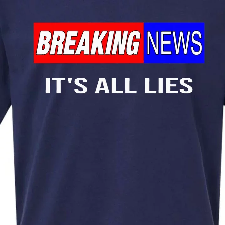 Breaking News ItS All Lies Conspiracy Theory Truth Seeker Sueded Cloud Jersey T-Shirt