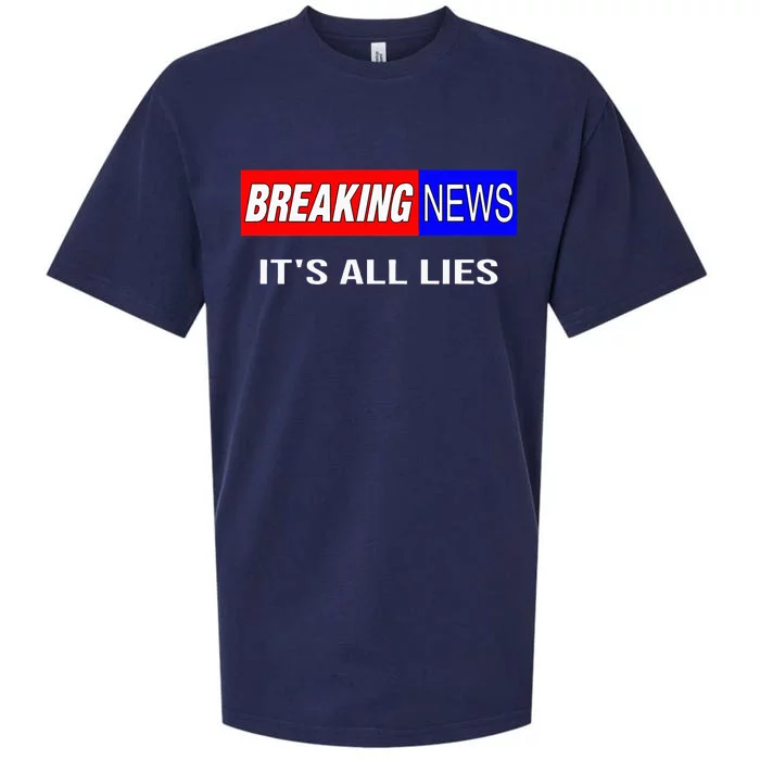 Breaking News ItS All Lies Conspiracy Theory Truth Seeker Sueded Cloud Jersey T-Shirt