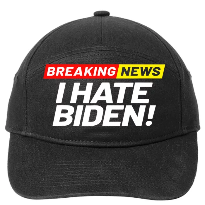 Breaking News I Don’t Care I Hate Joe Biden Sucks 7-Panel Snapback Hat