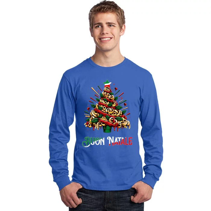 Buon Natale Italian Pasta Christmas Tree Xmas Tall Long Sleeve T-Shirt