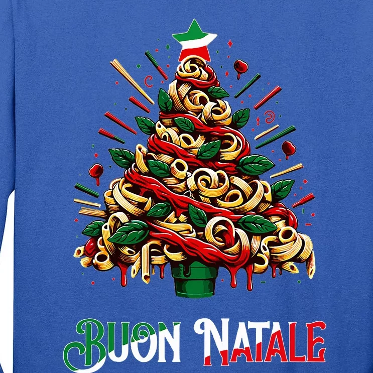 Buon Natale Italian Pasta Christmas Tree Xmas Tall Long Sleeve T-Shirt