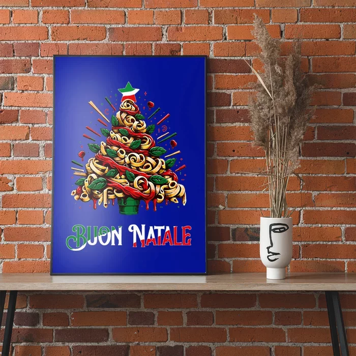 Buon Natale Italian Pasta Christmas Tree Xmas Poster