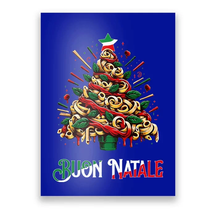 Buon Natale Italian Pasta Christmas Tree Xmas Poster