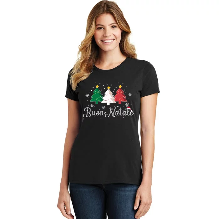 Buon Natale Italian Christmas Tree Xmas Gift Women's T-Shirt