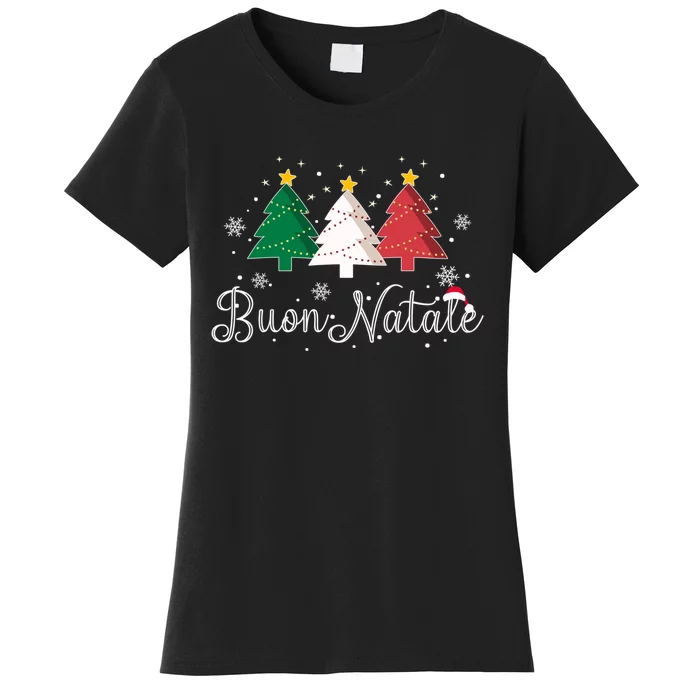 Buon Natale Italian Christmas Tree Xmas Gift Women's T-Shirt