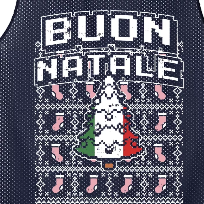 Buon Natale Italian Ugly Christmas Tree Italy Gift Mesh Reversible Basketball Jersey Tank