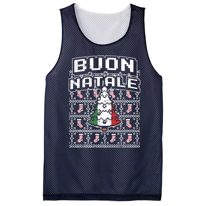 Buon Natale Italian Ugly Christmas Tree Italy Gift Mesh Reversible Basketball Jersey Tank