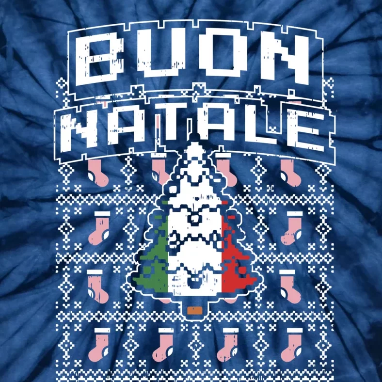 Buon Natale Italian Ugly Christmas Tree Italy Gift Tie-Dye T-Shirt