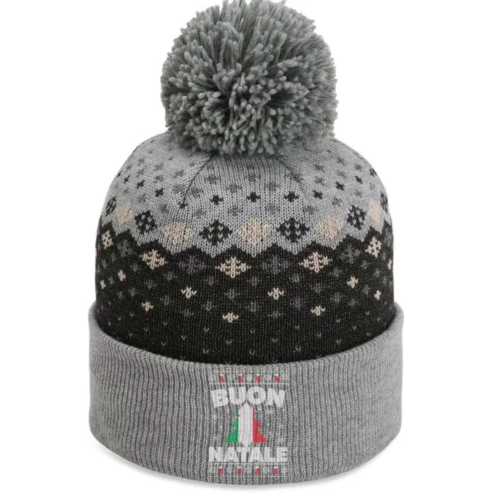 Buon Natale Italian Ugly Christmas Sweater Gift The Baniff Cuffed Pom Beanie