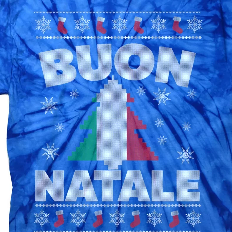 Buon Natale Italian Ugly Christmas Sweater Gift Tie-Dye T-Shirt