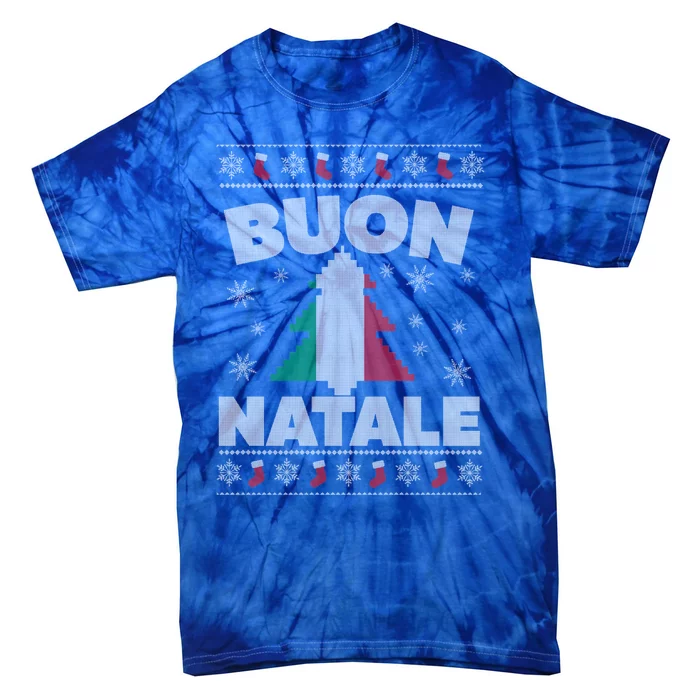 Buon Natale Italian Ugly Christmas Sweater Gift Tie-Dye T-Shirt