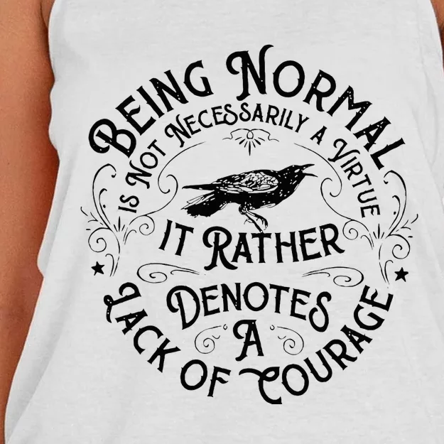 Being Normal Is Not Necessarily A Virtue Apparel Women's Knotted Racerback Tank