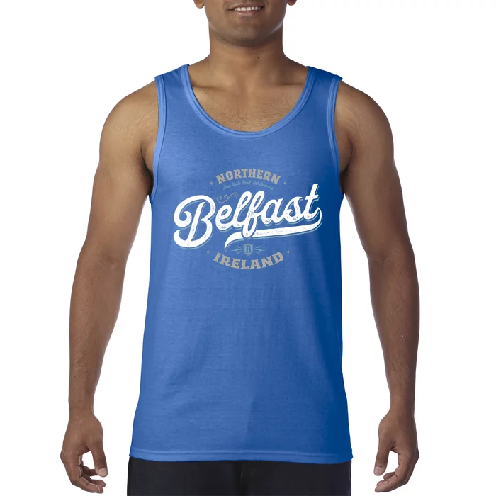 Belfast Northern Ireland Vintage Retro City Travel Capital Gift Tank Top