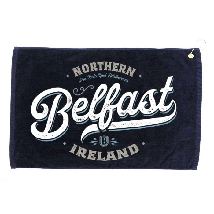 Belfast Northern Ireland Vintage Retro City Travel Capital Gift Grommeted Golf Towel