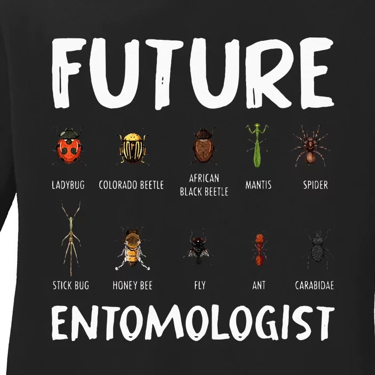 Biology Nerd Insect Collector Future Entomologist Beetle Bug Ladies Long Sleeve Shirt