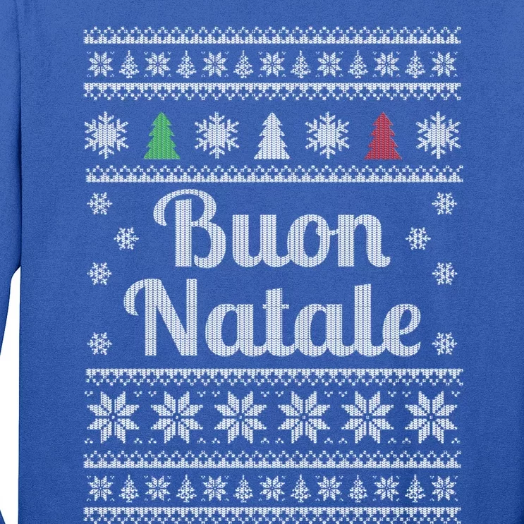 Buon Natale Italian Ugly Christmas Pattern Great Gift Long Sleeve Shirt