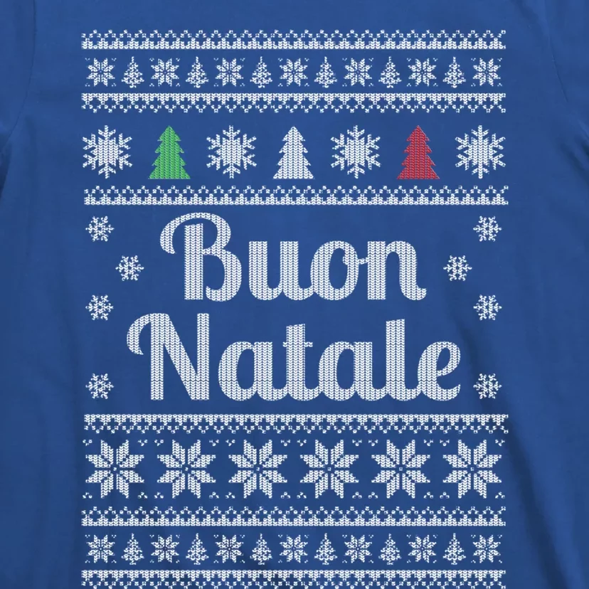 Buon Natale Italian Ugly Christmas Pattern Great Gift T-Shirt