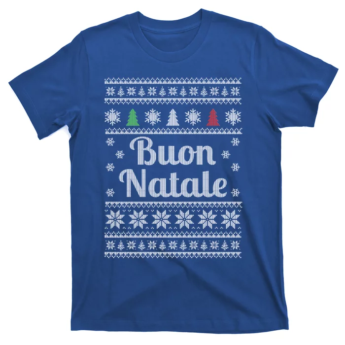 Buon Natale Italian Ugly Christmas Pattern Great Gift T-Shirt