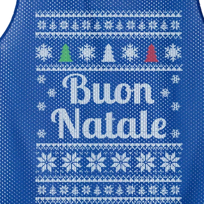 Buon Natale Italian Ugly Christmas Pattern Great Gift Mesh Reversible Basketball Jersey Tank