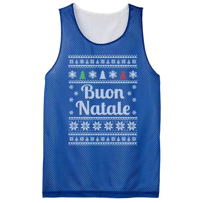 Buon Natale Italian Ugly Christmas Pattern Great Gift Mesh Reversible Basketball Jersey Tank