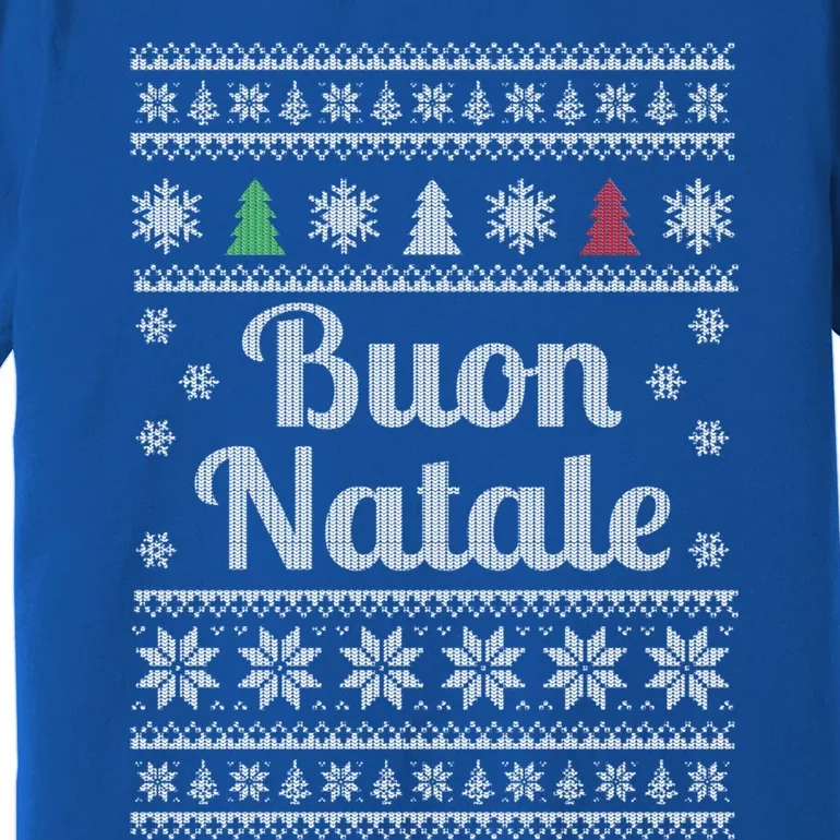 Buon Natale Italian Ugly Christmas Pattern Great Gift Premium T-Shirt