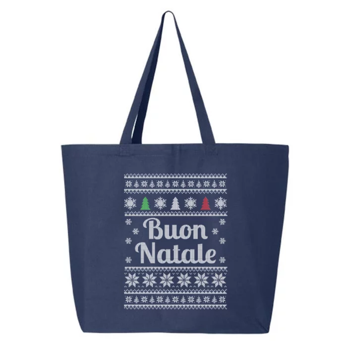 Buon Natale Italian Ugly Christmas Pattern Great Gift 25L Jumbo Tote