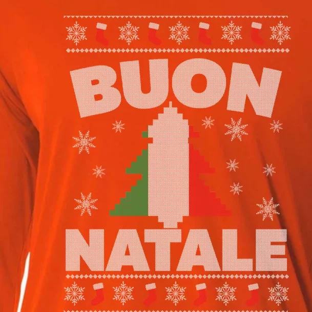 Buon Natale Italian Ugly Christmas And Meaningful Gift Cooling Performance Long Sleeve Crew