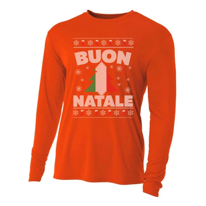 Buon Natale Italian Ugly Christmas And Meaningful Gift Cooling Performance Long Sleeve Crew