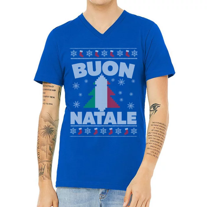 Buon Natale Italian Ugly Christmas And Meaningful Gift V-Neck T-Shirt