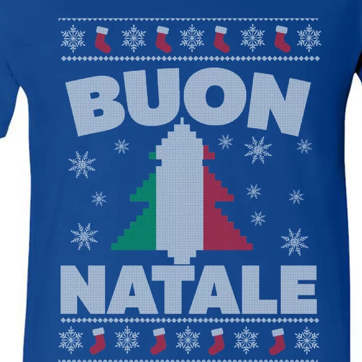 Buon Natale Italian Ugly Christmas And Meaningful Gift V-Neck T-Shirt