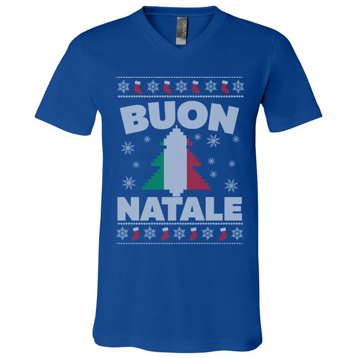 Buon Natale Italian Ugly Christmas And Meaningful Gift V-Neck T-Shirt