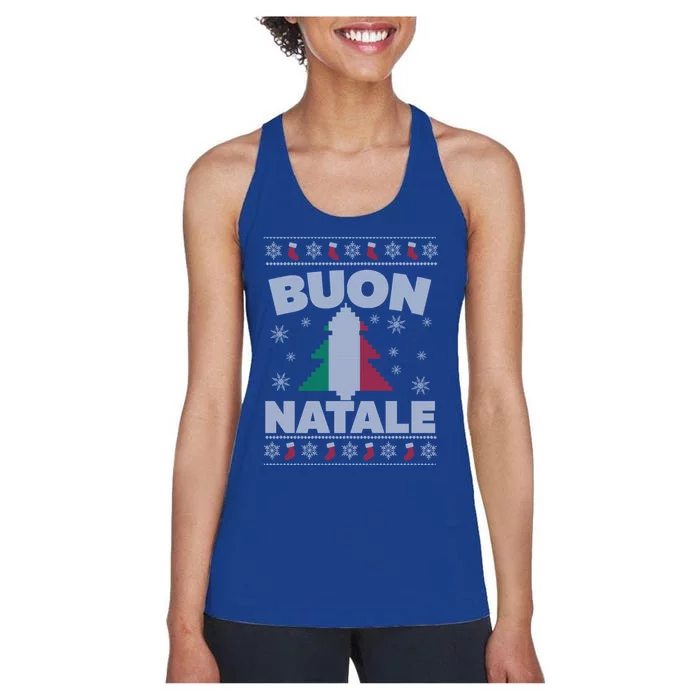 Buon Natale Italian Ugly Christmas And Meaningful Gift Women's Racerback Tank