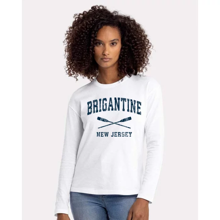 Brigantine New Jersey Vintage Nautical Paddles Sports Oars Womens Cotton Relaxed Long Sleeve T-Shirt