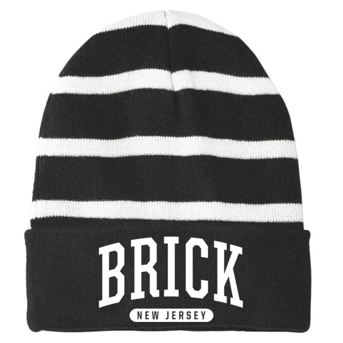 Brick New Jersey Souvenirs College Style Brick New Jersey Souvenir Striped Beanie with Solid Band