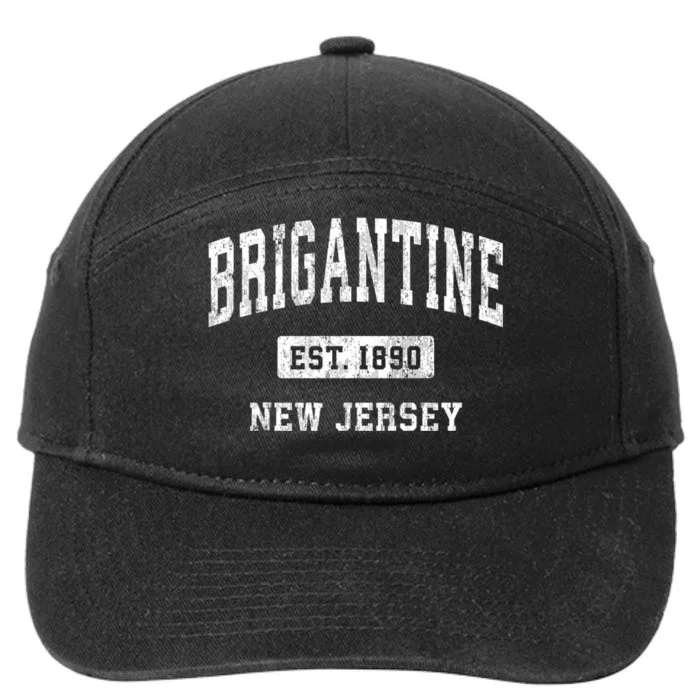 Brigantine New Jersey Nj Vintage Athletic Sports 7-Panel Snapback Hat