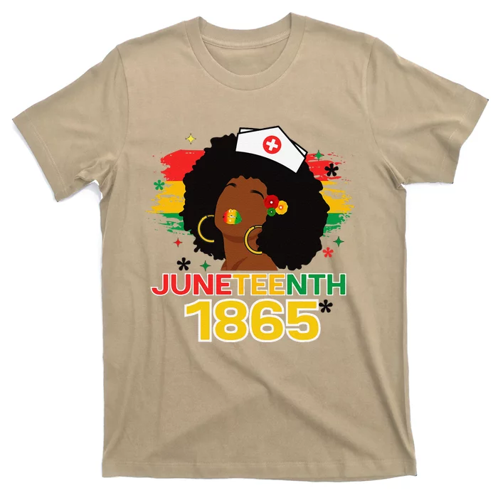 Black Nurse Juneteenth 1865 Freedom Black Women Nursing T-Shirt