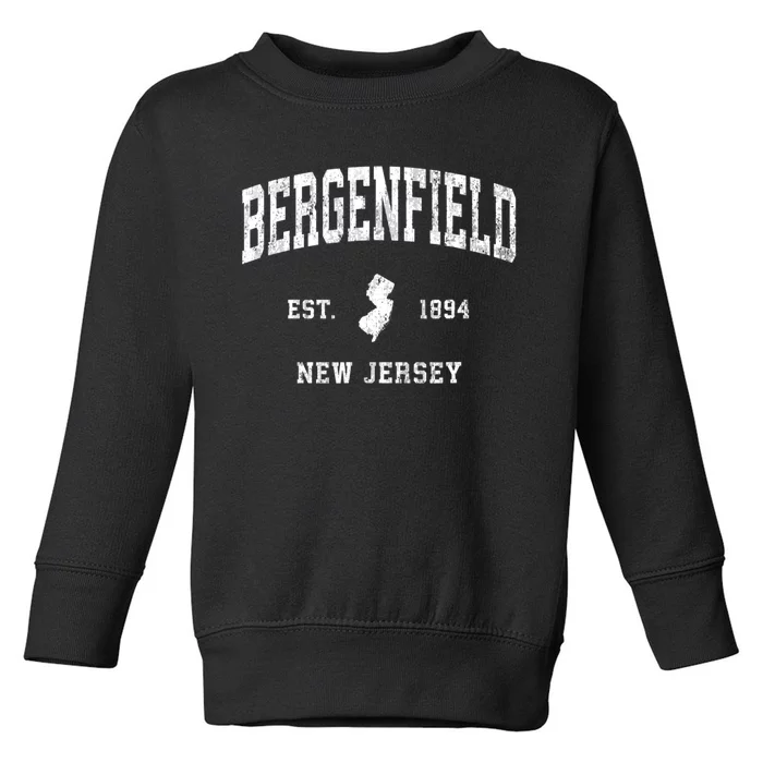 Bergenfield New Jersey Nj Vintage Established Athletic Sports Toddler Sweatshirt