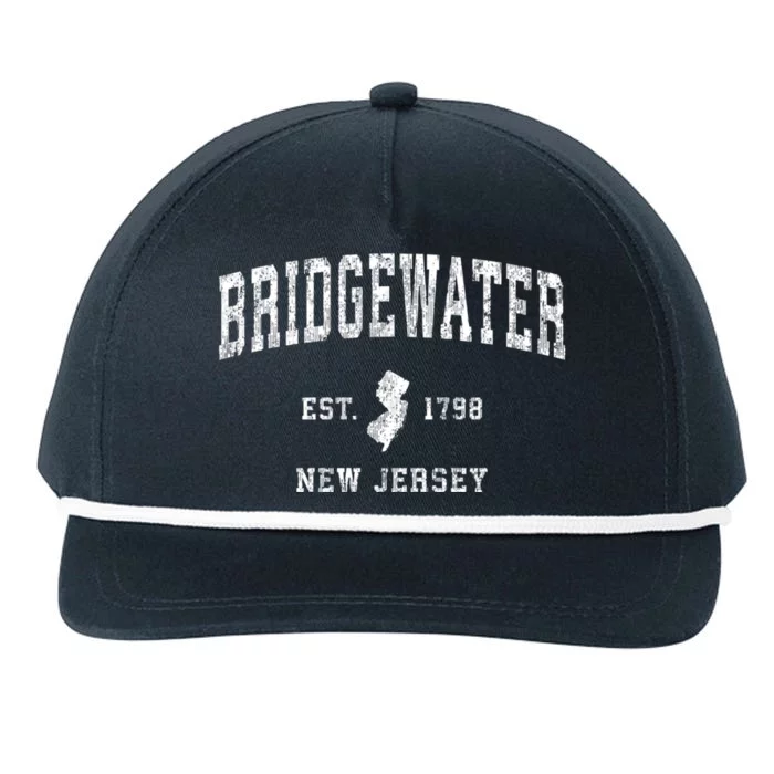 Bridgewater New Jersey Nj Vintage Athletic Sports Snapback Five-Panel Rope Hat