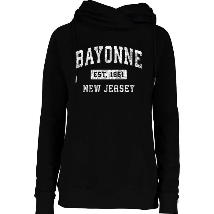 Bayonne New Jersey Nj Vintage Established Sports Womens Funnel Neck Pullover Hood